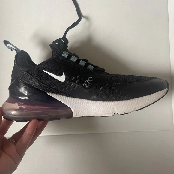 Nike Black and White Air Max 270 Sneakers - Picture 10 of 14
